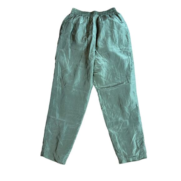 Mureli VINTAGE 100% Silk Green Gold Leaf design jacket & pant windsuit MEDIUM - Picture 12 of 13